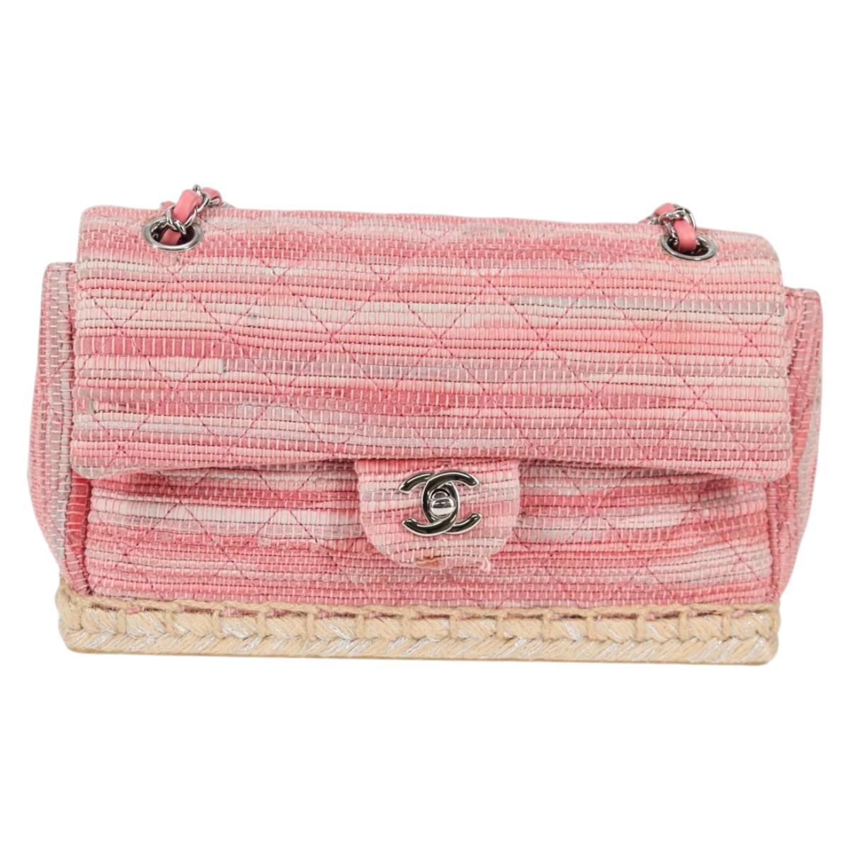 CHANEL Chain Matelasse 25 Shoulder Bag Leather Pink CC Auth 132925SAV