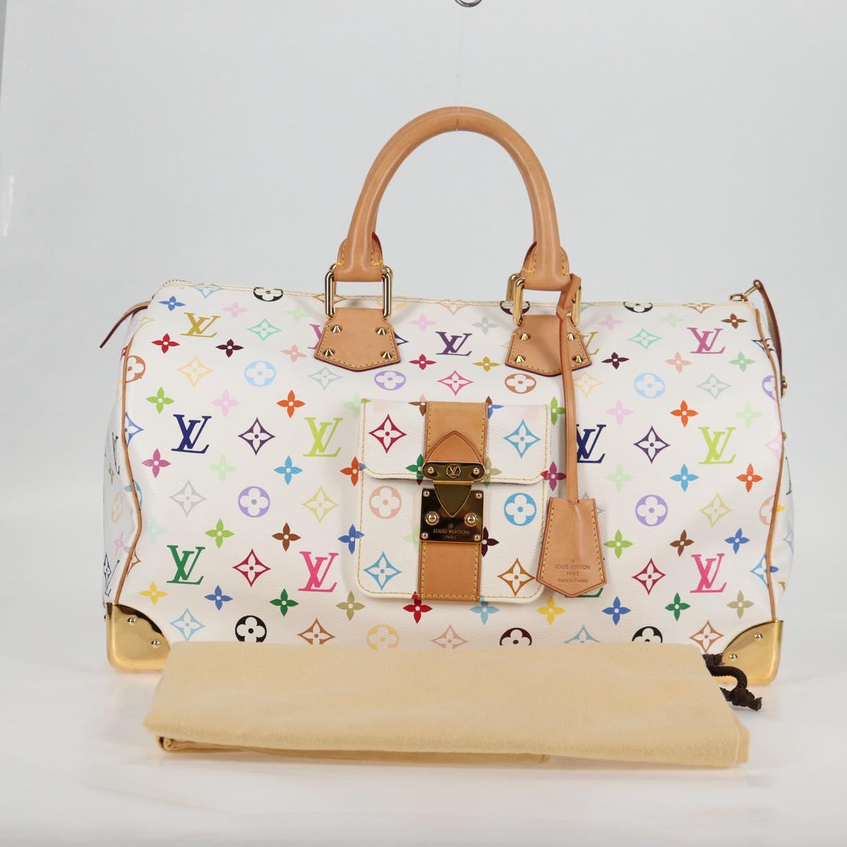 LOUIS VUITTON Monogram Multicolor Speedy 30 Bag White Bron M92643 Auth 132956SAV