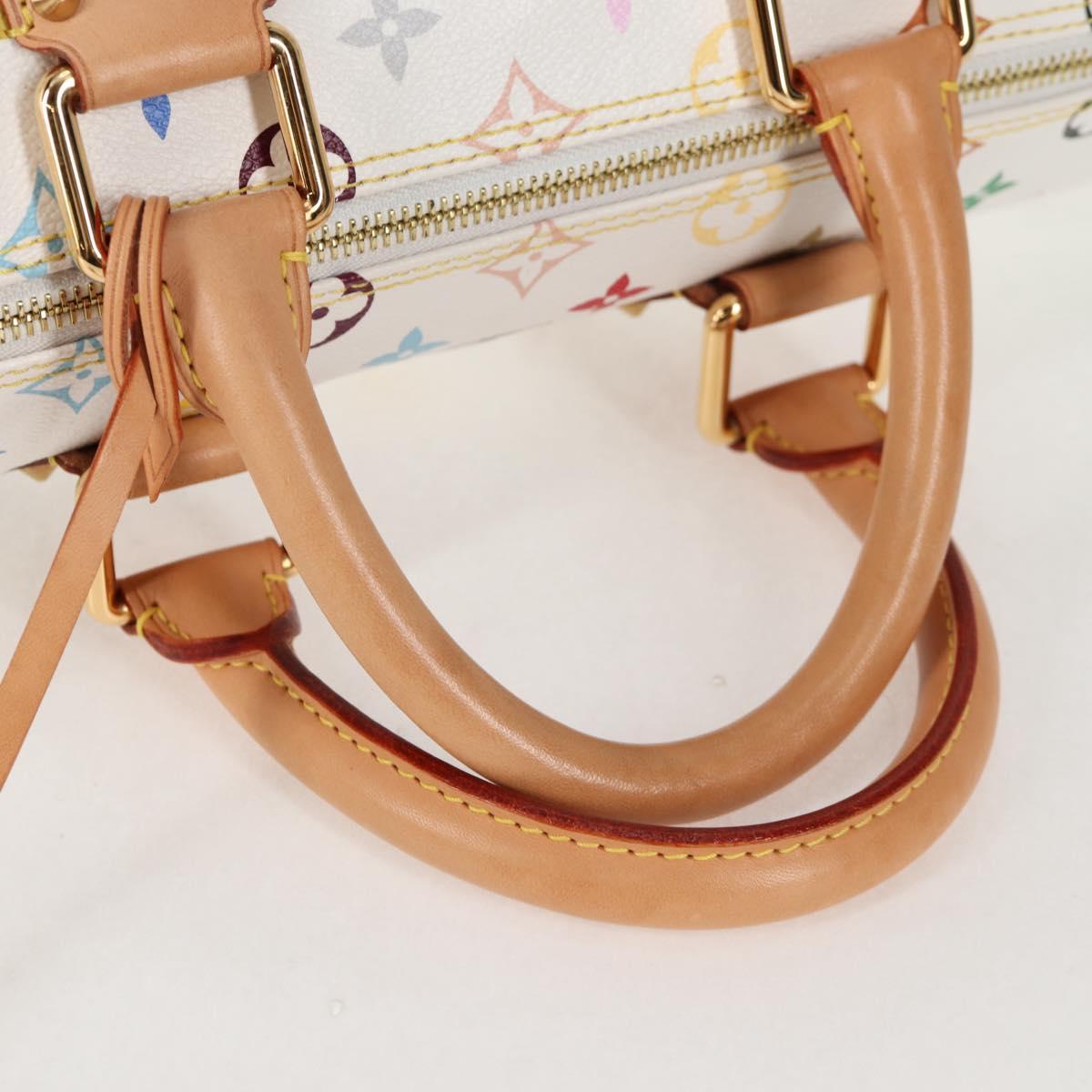 LOUIS VUITTON Monogram Multicolor Speedy 30 Bag White Bron M92643 Auth 132956SAV