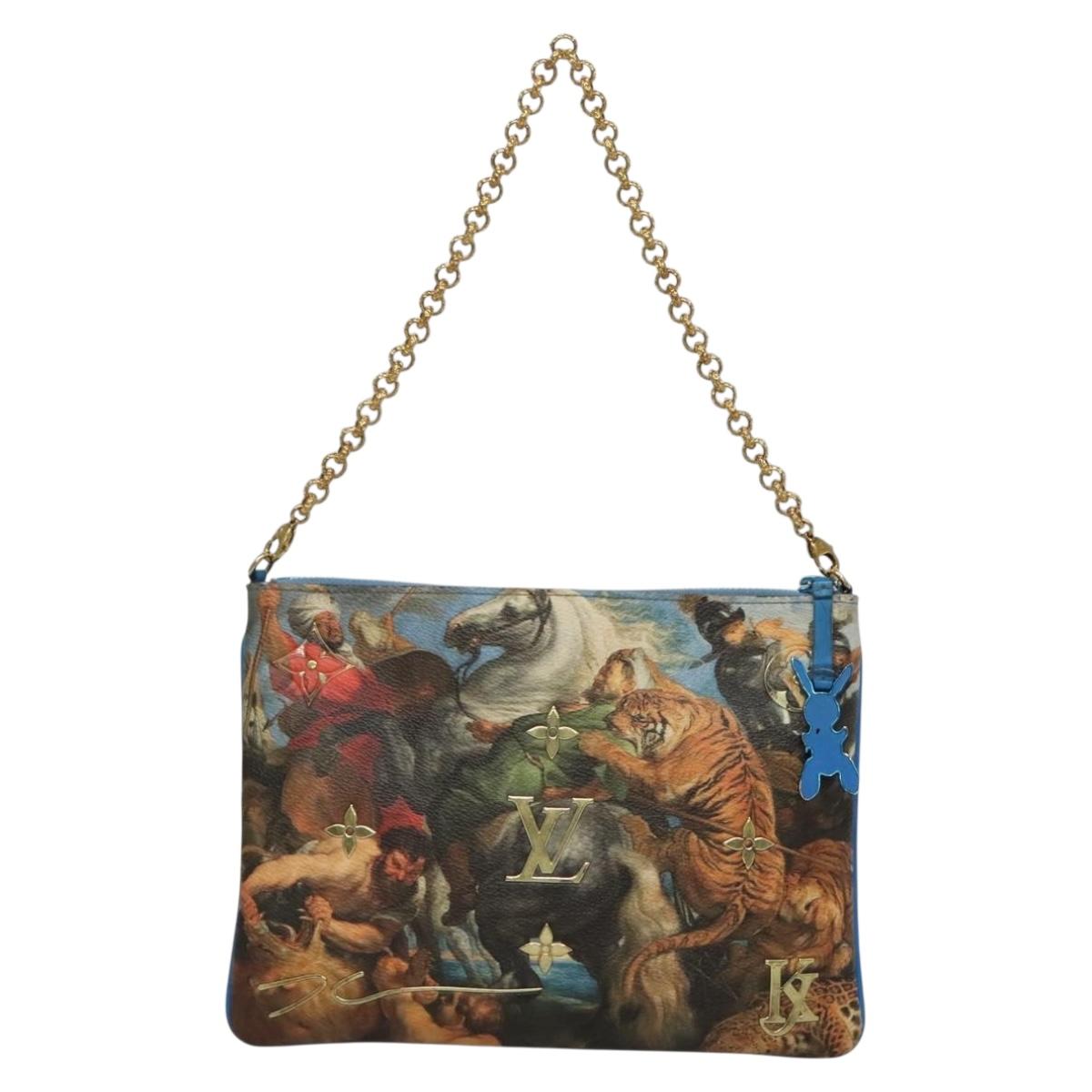 LOUIS VUITTON Celty Pochette Plat Pouch Koons Rubens M64617 LV Auth 132960SAM