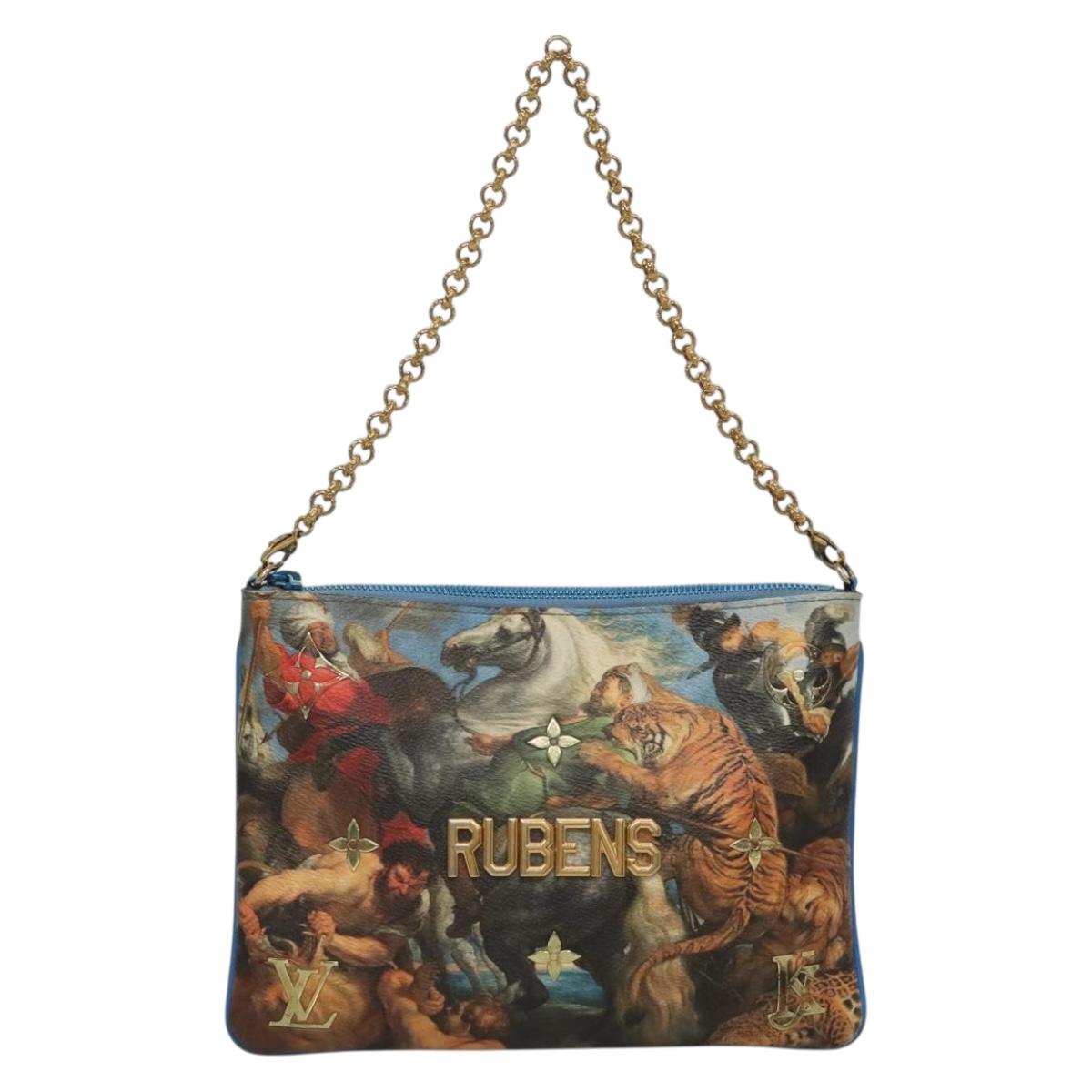 LOUIS VUITTON Celty Pochette Plat Pouch Koons Rubens M64617 LV Auth 132960SAM