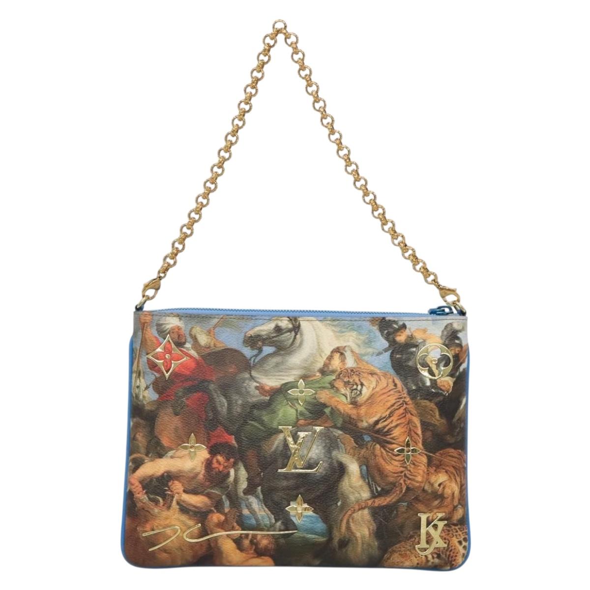 LOUIS VUITTON Celty Pochette Plat Pouch Koons Rubens M64617 LV Auth 132961SM