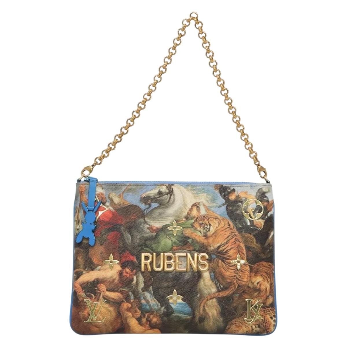 LOUIS VUITTON Celty Pochette Plat Pouch Koons Rubens M64617 LV Auth 132961SM