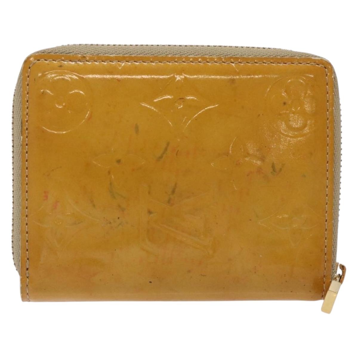 LOUIS VUITTON Monogram Vernis Bloom Wallet Beige M91015 LV Auth 132968