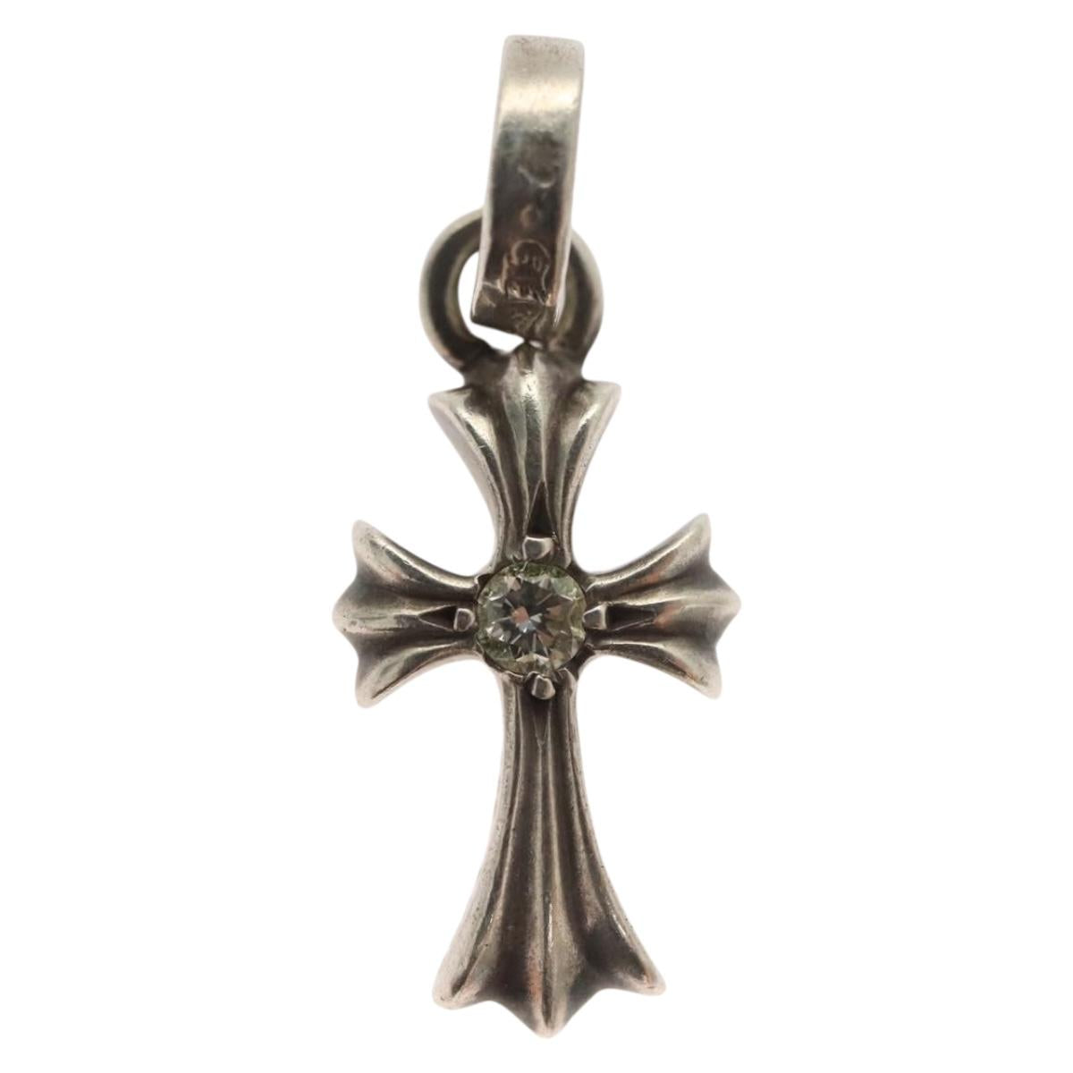 Chrome Hearts Baby fat Pendant Top Double Diamond Ag925 Silver Auth 132980M