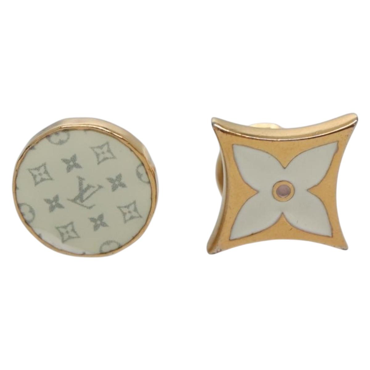 LOUIS VUITTON Buton De Manchette Cuffs metal Gold MP2354 LV Auth 132986