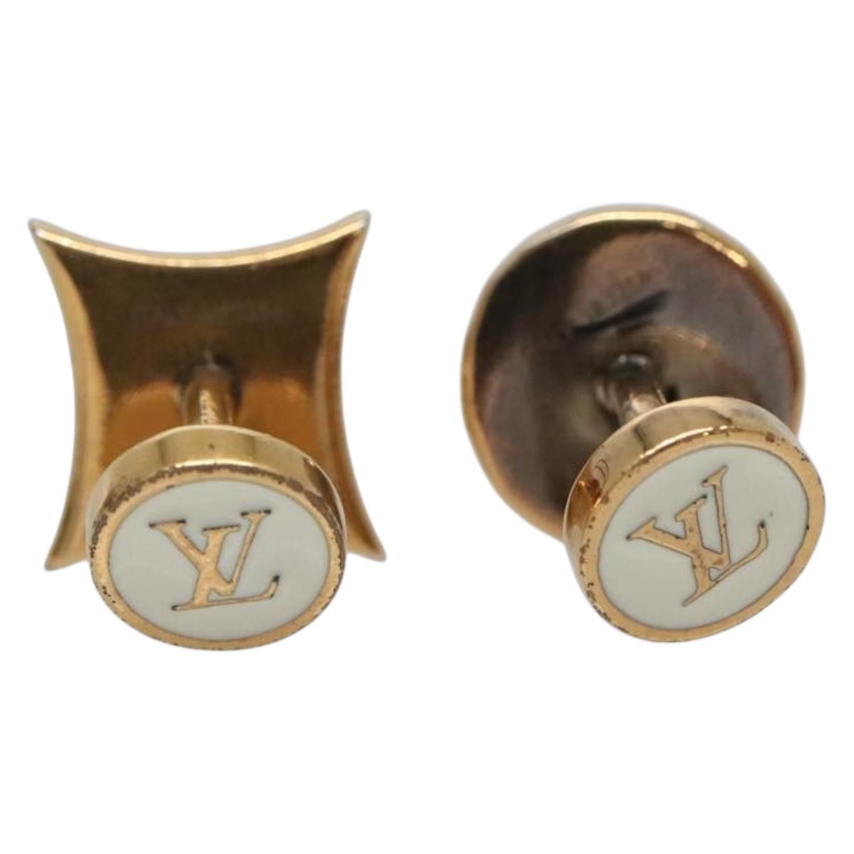 LOUIS VUITTON Buton De Manchette Cuffs metal Gold MP2354 LV Auth 132986