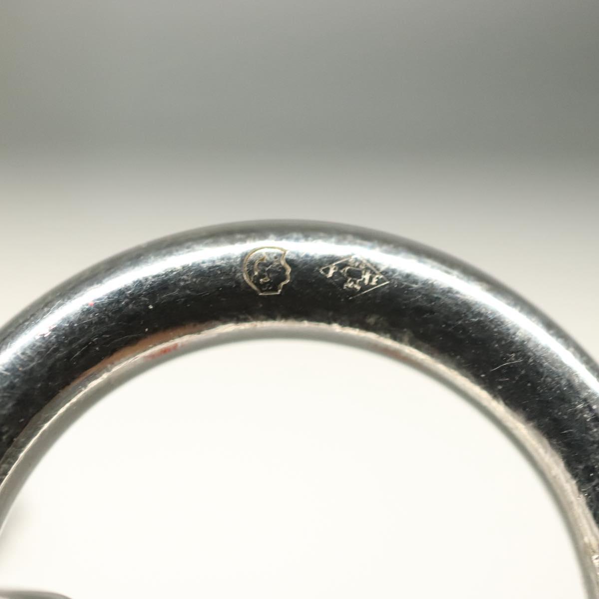 HERMES Chene Dunkle MM Bracelet Ag925 14 Links Silver Auth 132989SM