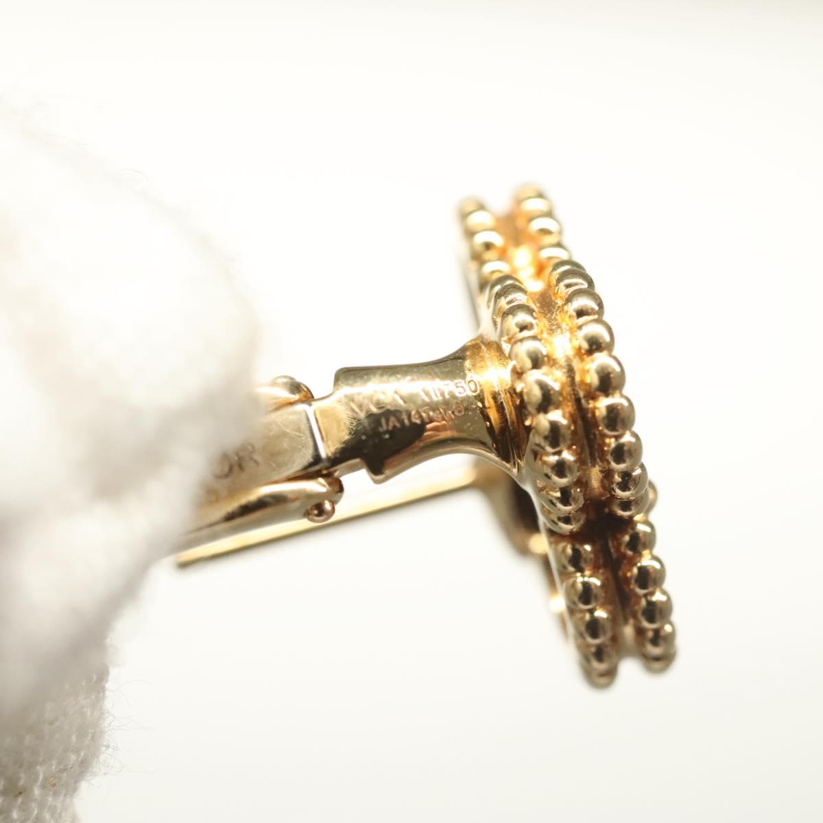 Van Cleef & Arpels Vintage Alhambra Onyx Pierce 18K Gold(750) Gold Auth 132990M