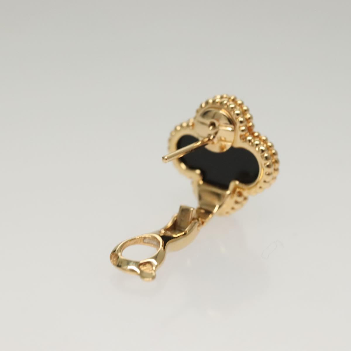 Van Cleef & Arpels Vintage Alhambra Onyx Pierce 18K Gold(750) Gold Auth 132990M