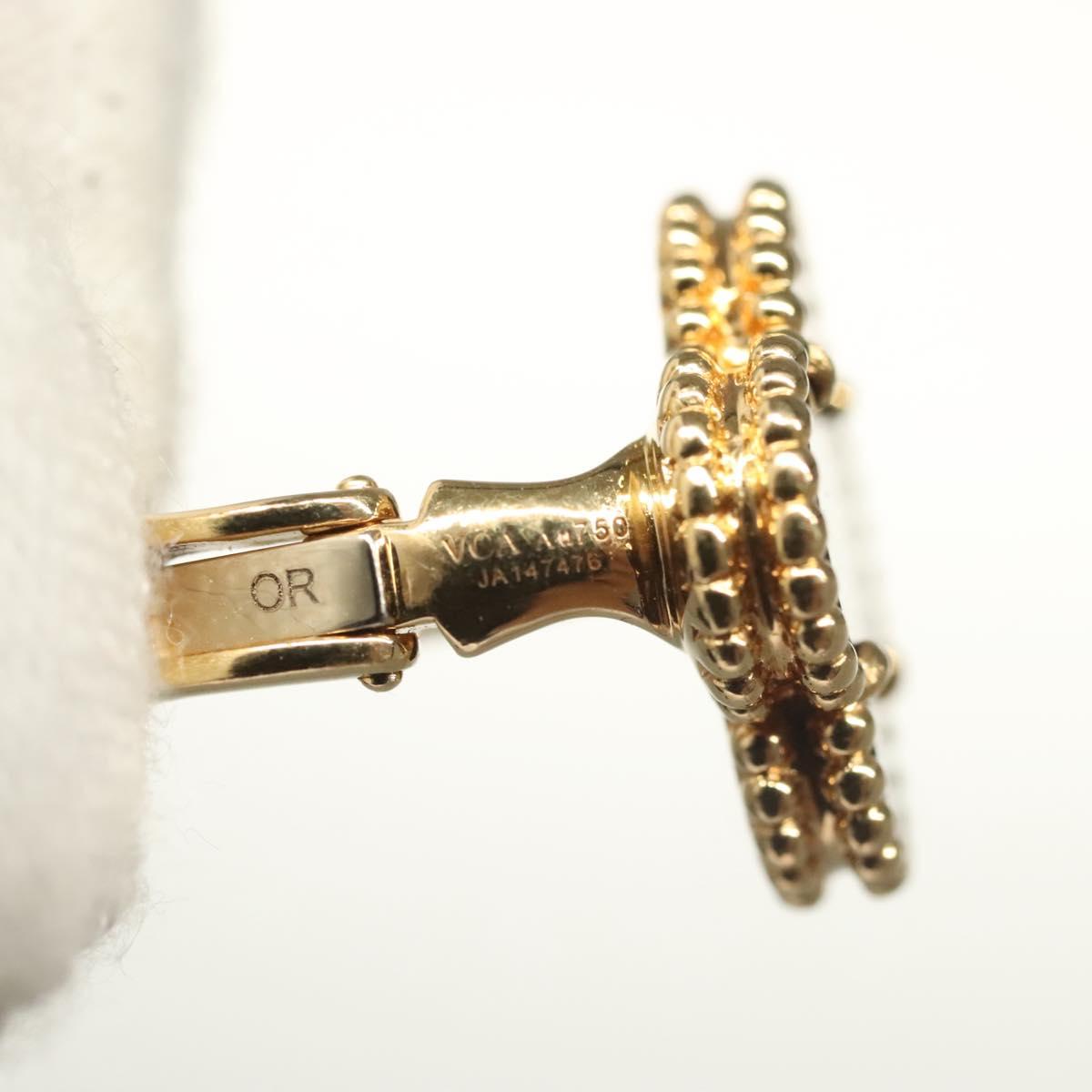 Van Cleef & Arpels Vintage Alhambra Onyx Pierce 18K Gold(750) Gold Auth 132990M