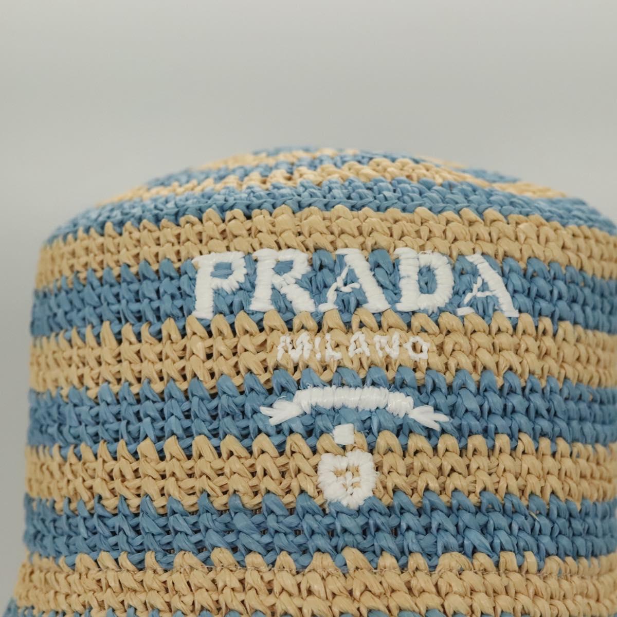PRADA Bucket Hat Viscose Light Blue 1HC137 Auth 132994M