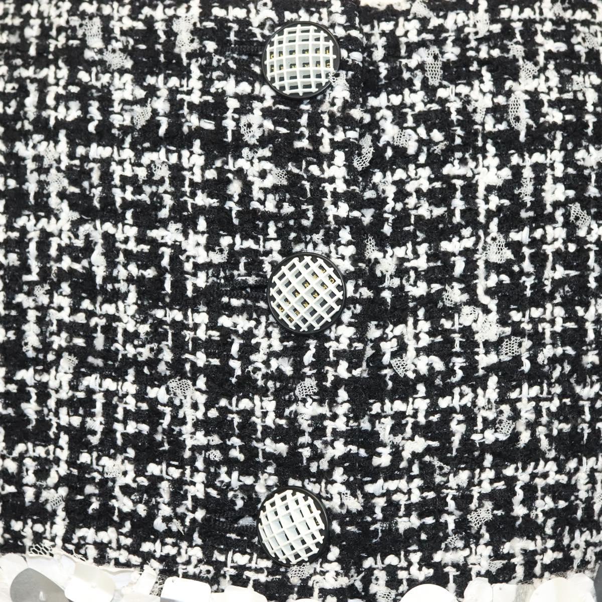CHANEL One Piece Shirt Tweed Black CC Auth 132999M