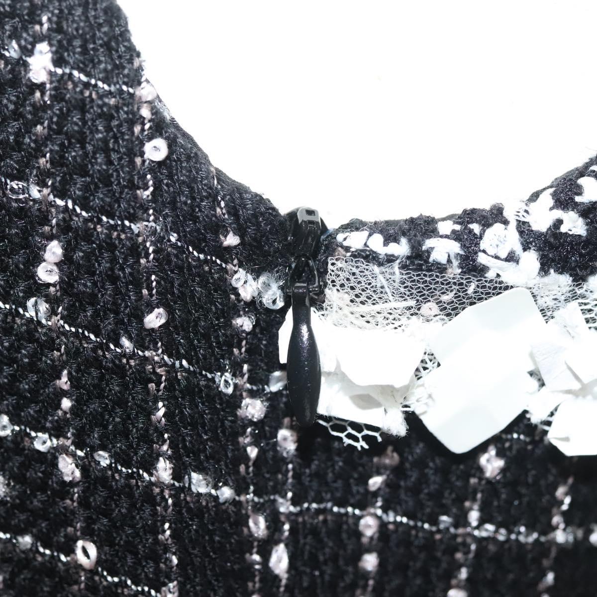 CHANEL One Piece Shirt Tweed Black CC Auth 132999M