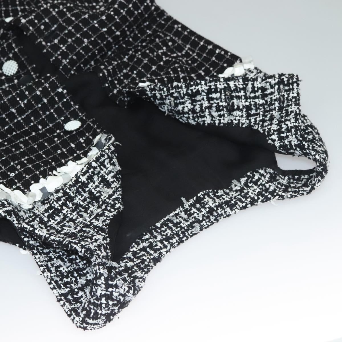 CHANEL One Piece Shirt Tweed Black CC Auth 132999M