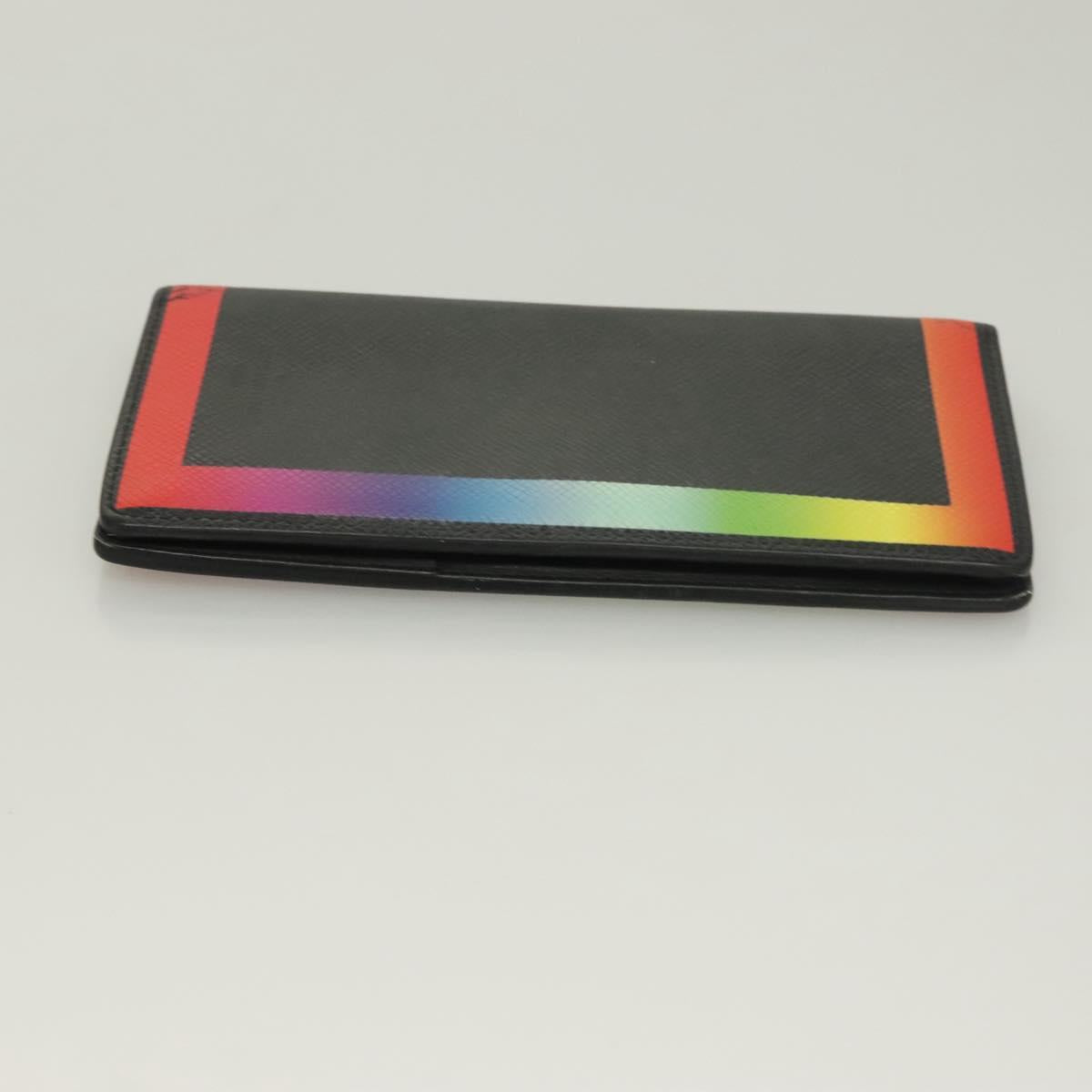 LOUIS VUITTON Taiga Rainbow Portefeuille Braza Long Wallet M30349 LV Auth 133008