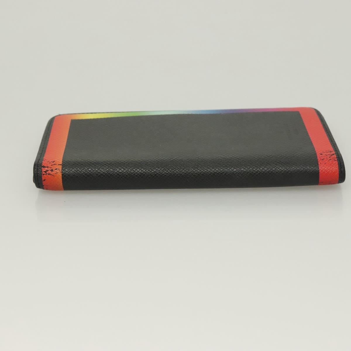LOUIS VUITTON Taiga Rainbow Portefeuille Braza Long Wallet M30349 LV Auth 133008