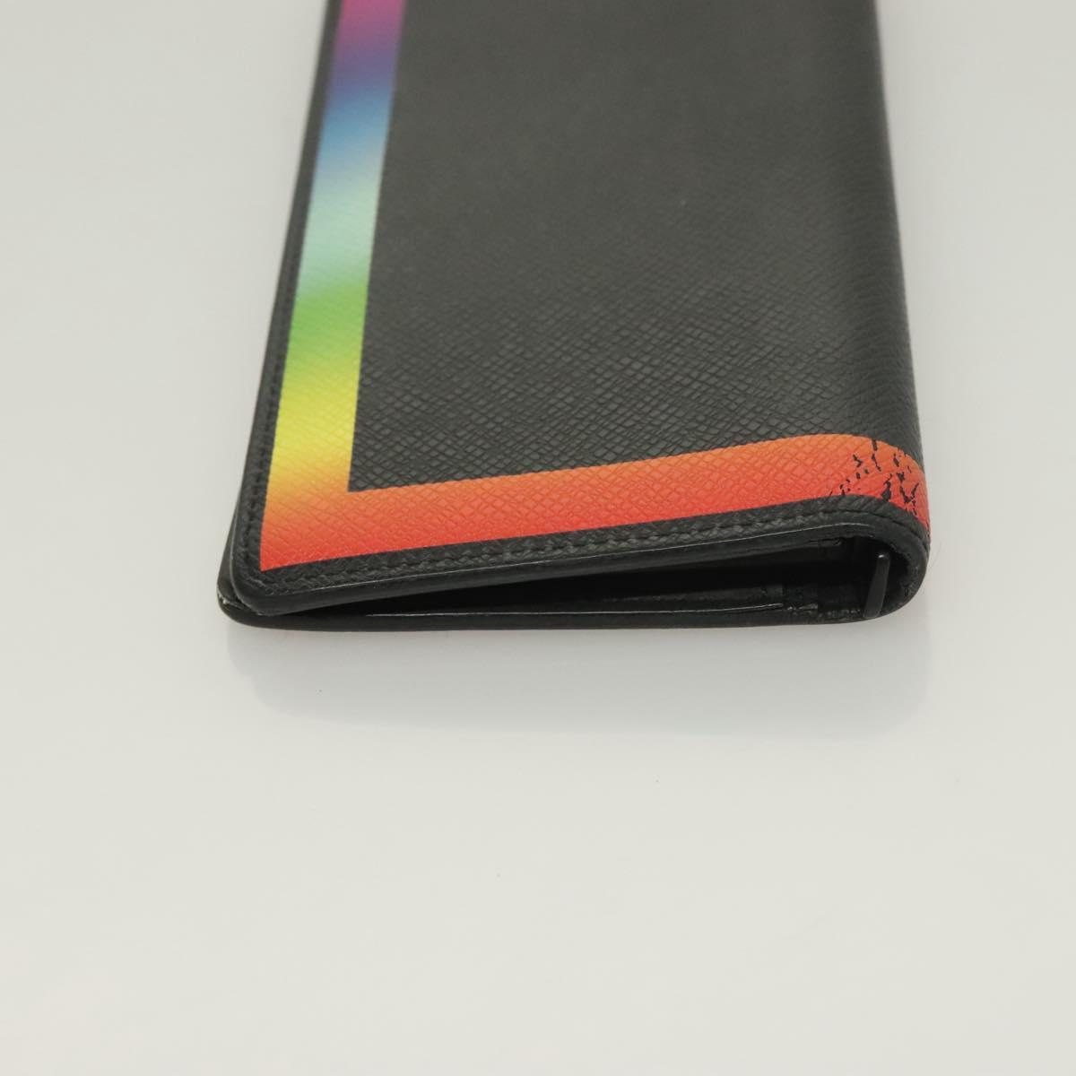 LOUIS VUITTON Taiga Rainbow Portefeuille Braza Long Wallet M30349 LV Auth 133008