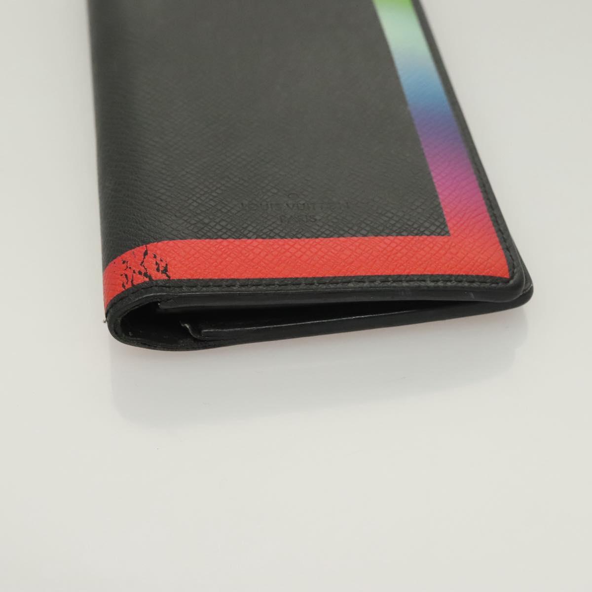 LOUIS VUITTON Taiga Rainbow Portefeuille Braza Long Wallet M30349 LV Auth 133008