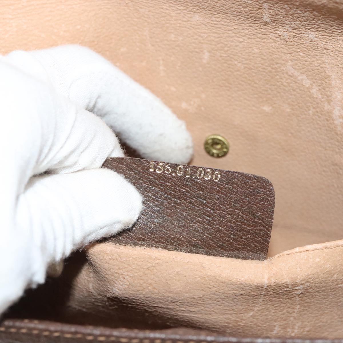 GUCCI GG Supreme Web Sherry Line Clutch Bag PVC Beige 156 01 030 Auth 133029