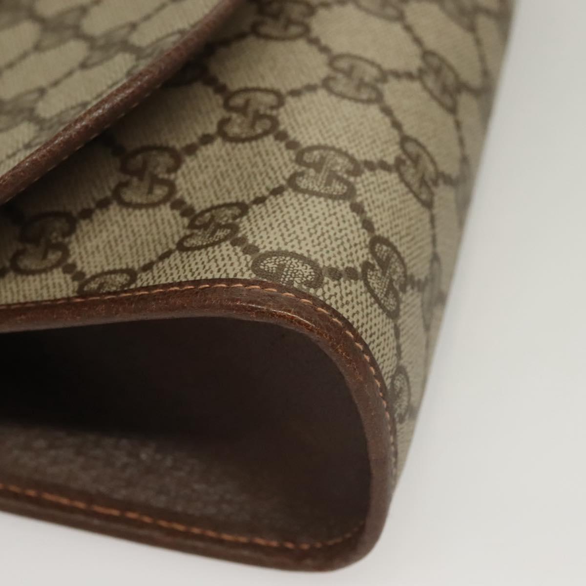 GUCCI GG Supreme Web Sherry Line Clutch Bag PVC Beige 156 01 030 Auth 133029