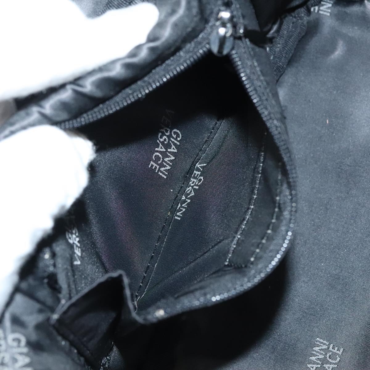 Gianni Versace Vanity Hand Bag Canvas 2way Blue Gold Auth 133035