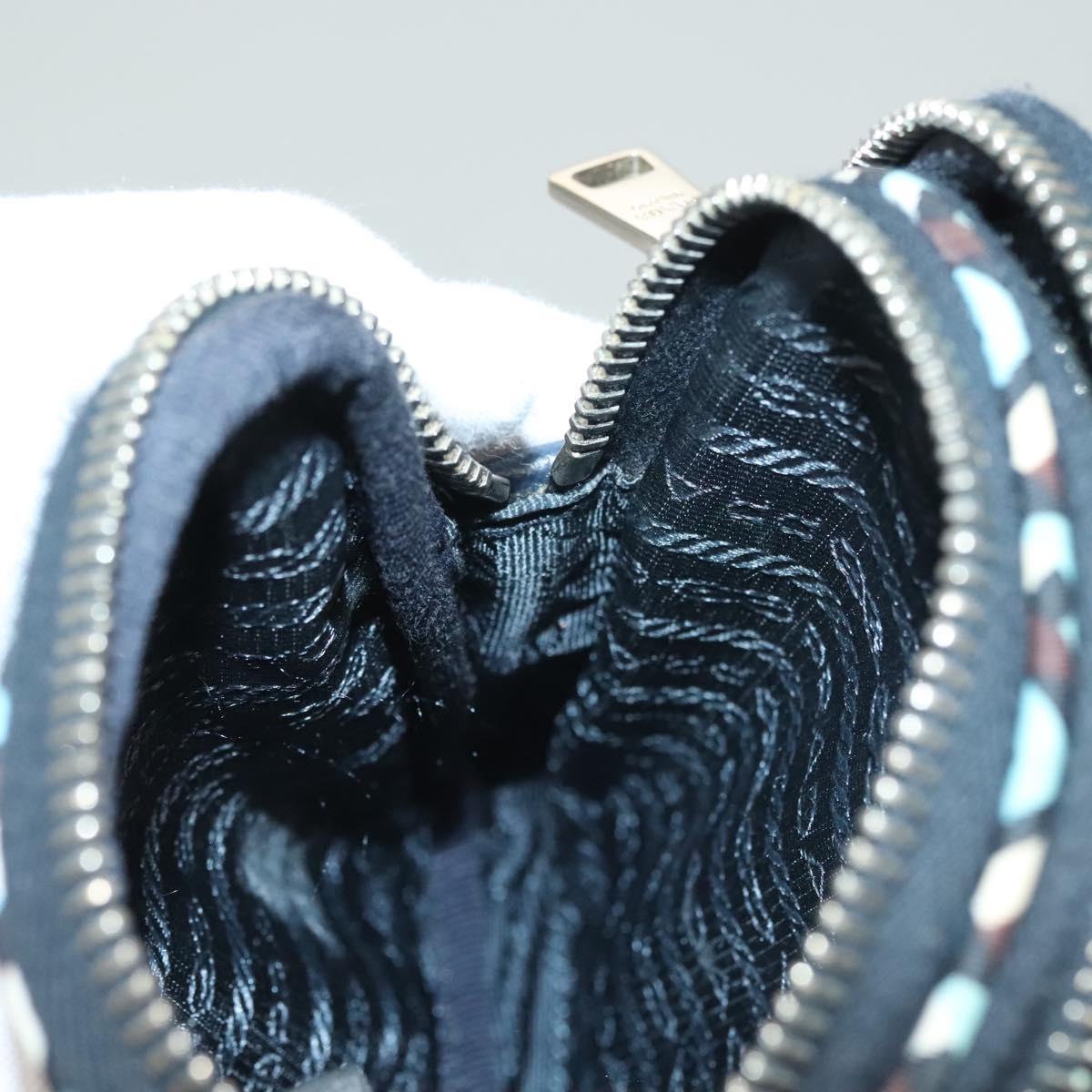 PRADA Shoulder Bag Nylon Blue Silver Auth 133036