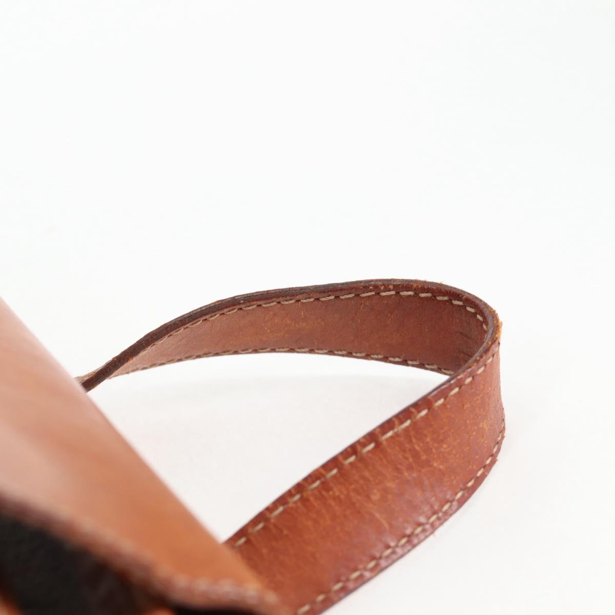 CELINE Macadam Canvas Backpack PVC Leather Brown Gold Auth 133049