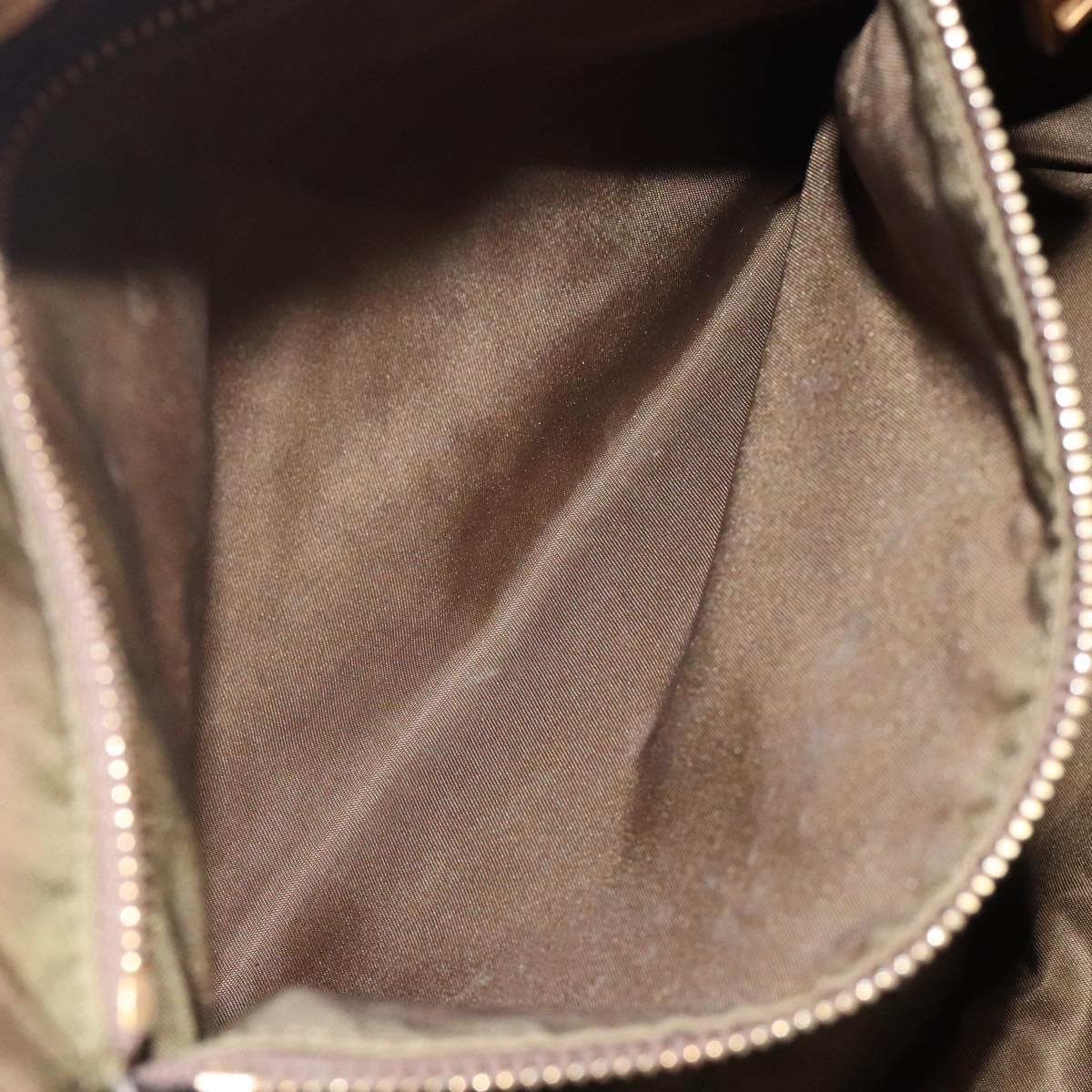PRADA Tote Bag Nylon Khaki Gold Auth 133051