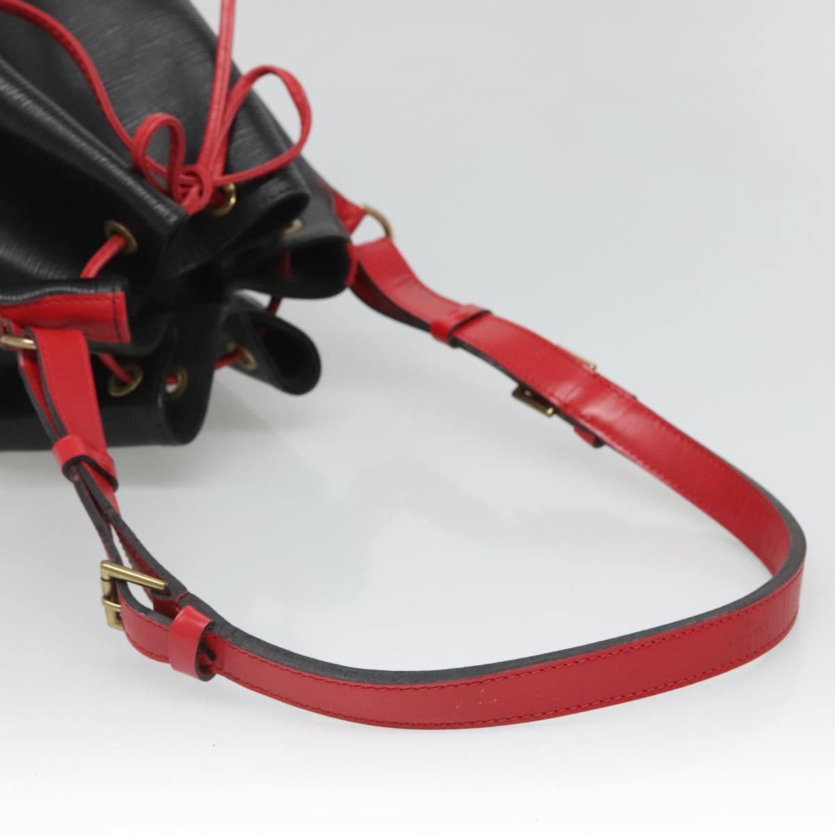 LOUIS VUITTON Epi Noe Shoulder Bag Bicolor Black Red M44017 LV Auth 133055