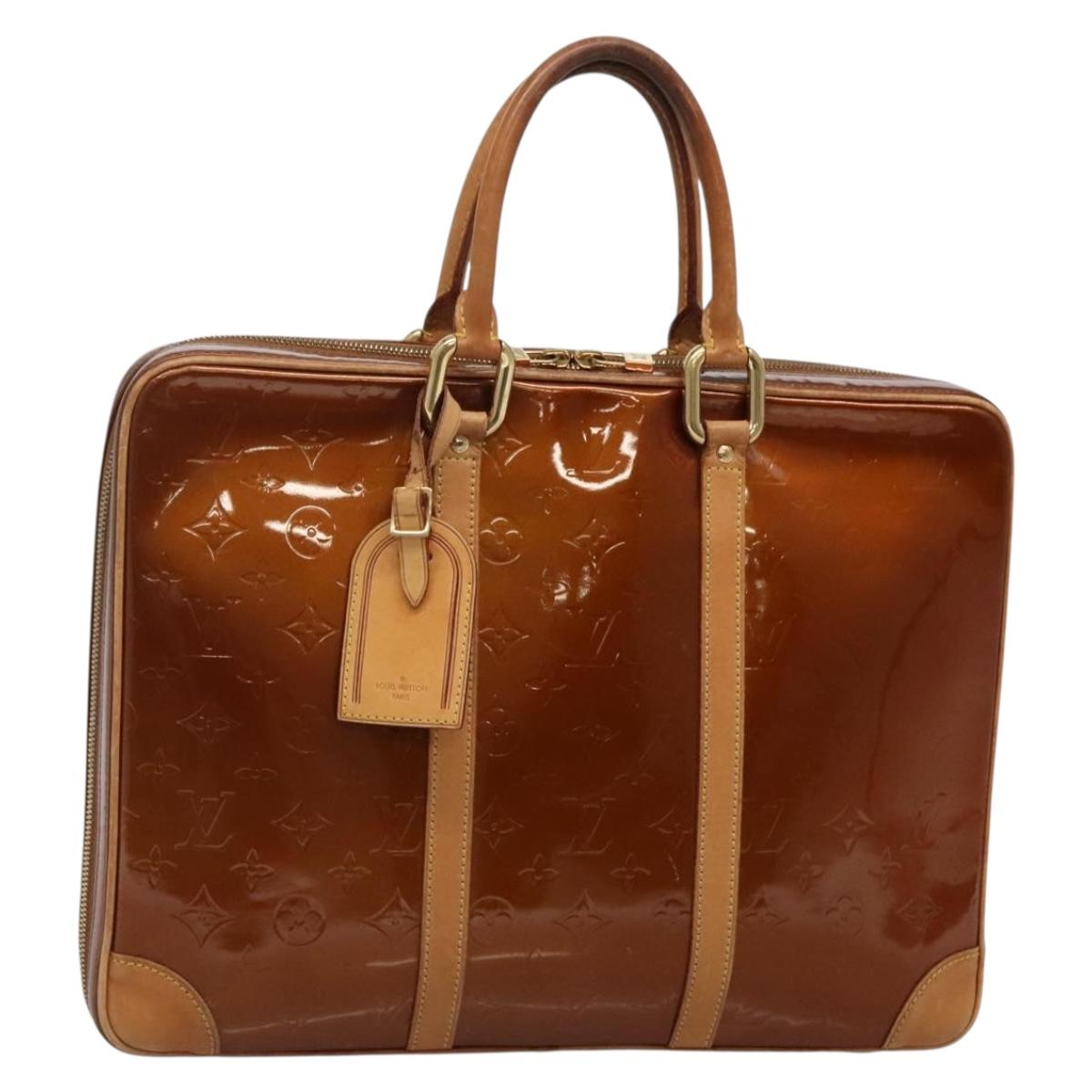 LOUIS VUITTON Monogram Vernis Van Damme Hand Bag Bronze M91125 LV Auth 133071