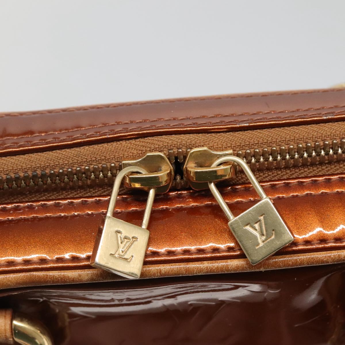 LOUIS VUITTON Monogram Vernis Van Damme Hand Bag Bronze M91125 LV Auth 133071