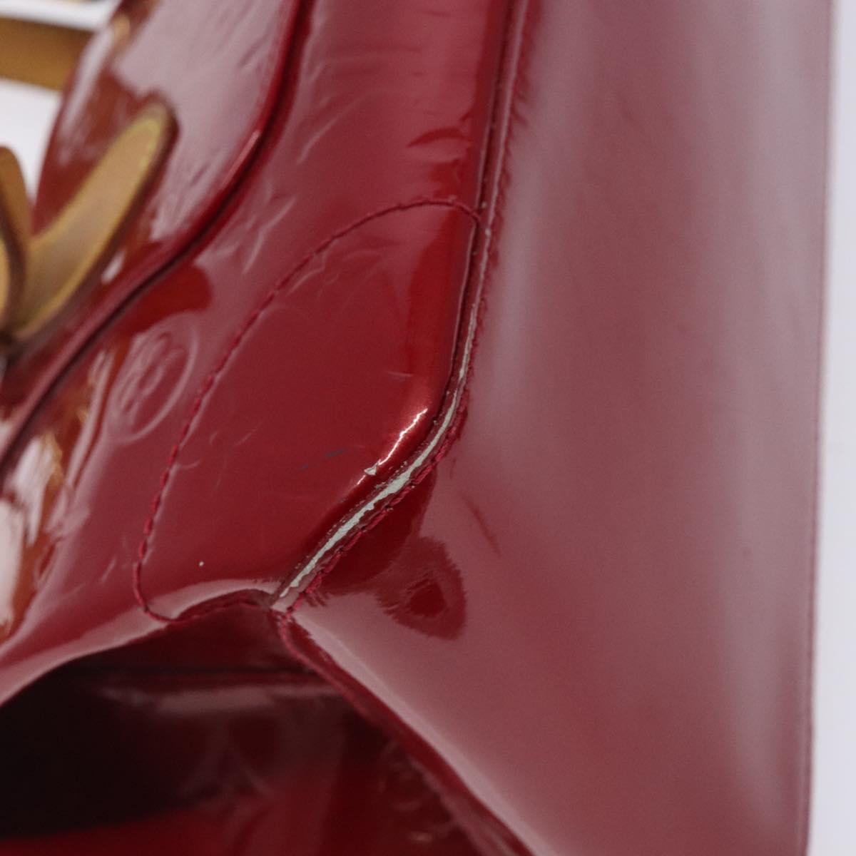 LOUIS VUITTON Vernis Rosewood Avenue Bag Pomme D'amour M93507 LV Auth 133098