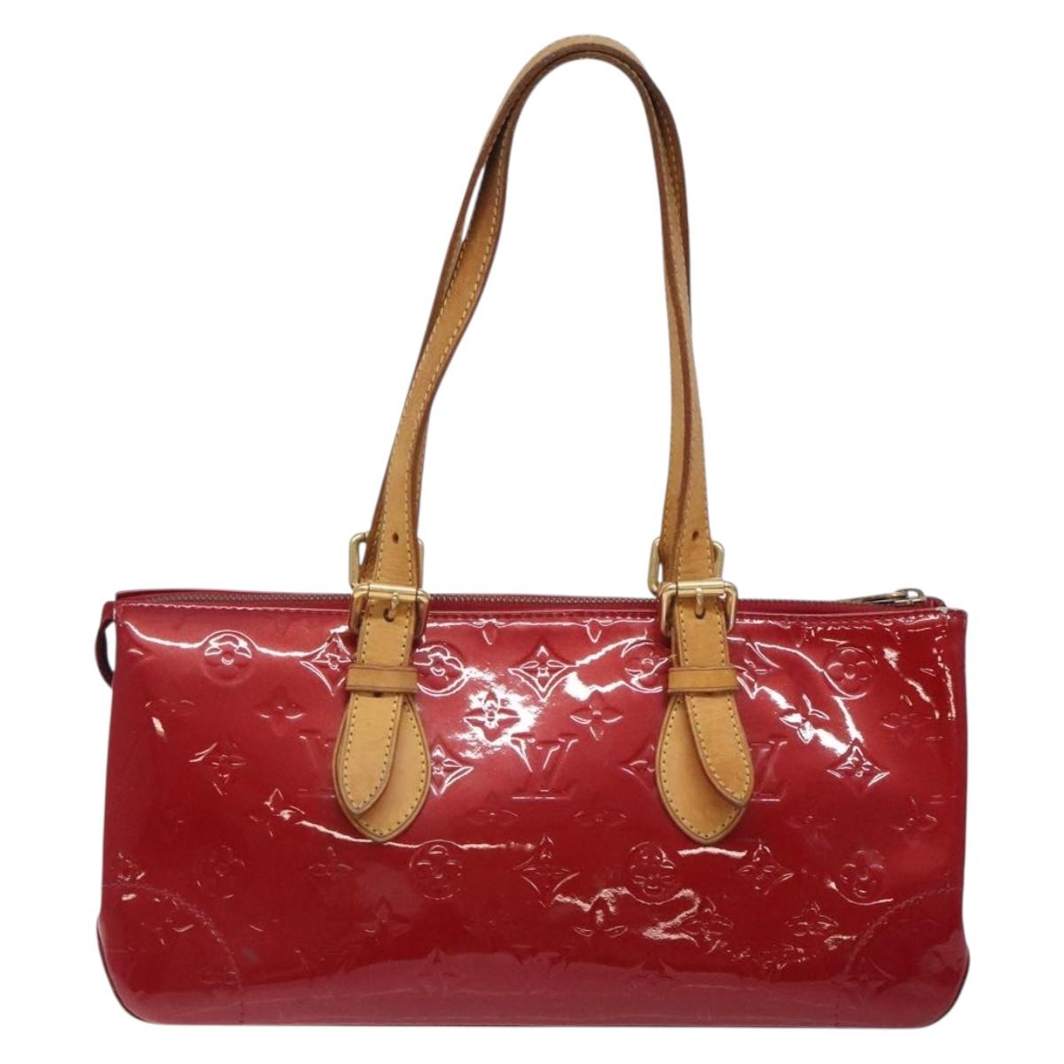 LOUIS VUITTON Vernis Rosewood Avenue Bag Pomme D'amour M93507 LV Auth 133098