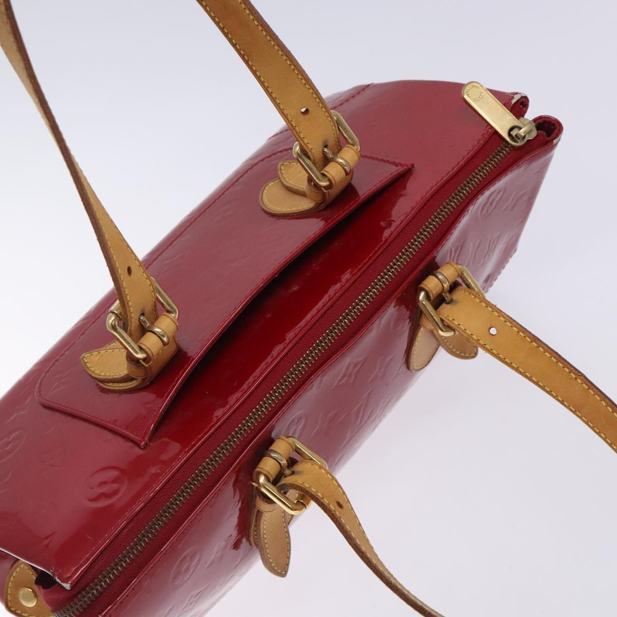LOUIS VUITTON Vernis Rosewood Avenue Bag Pomme D'amour M93507 LV Auth 133098