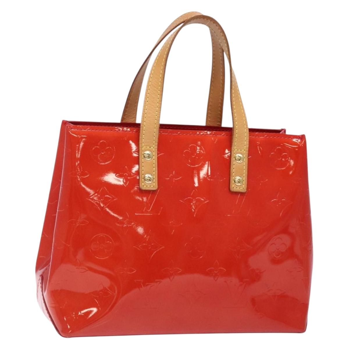 LOUIS VUITTON Monogram Vernis Reade PM Hand Bag Red Rouge M91088 LV Auth 133099