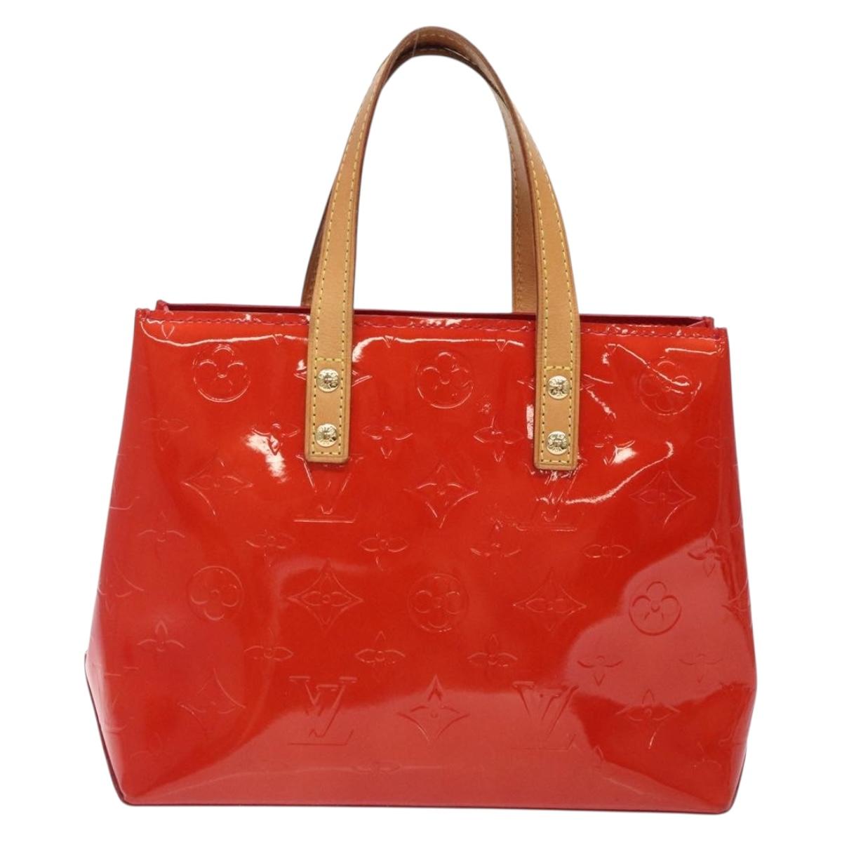 LOUIS VUITTON Monogram Vernis Reade PM Hand Bag Red Rouge M91088 LV Auth 133099