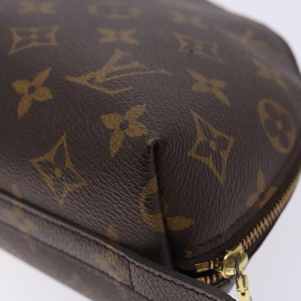 LOUIS VUITTON Monogram Trousse Demi Ronde Cosmetic Pouch M47520 LV Auth 133103