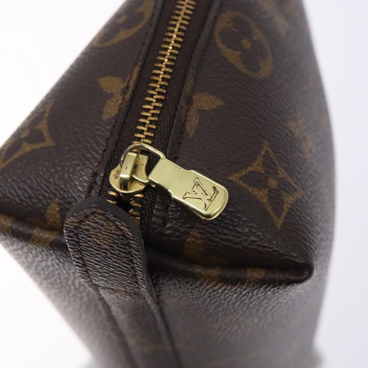 LOUIS VUITTON Monogram Trousse Demi Ronde Cosmetic Pouch M47520 LV Auth 133103