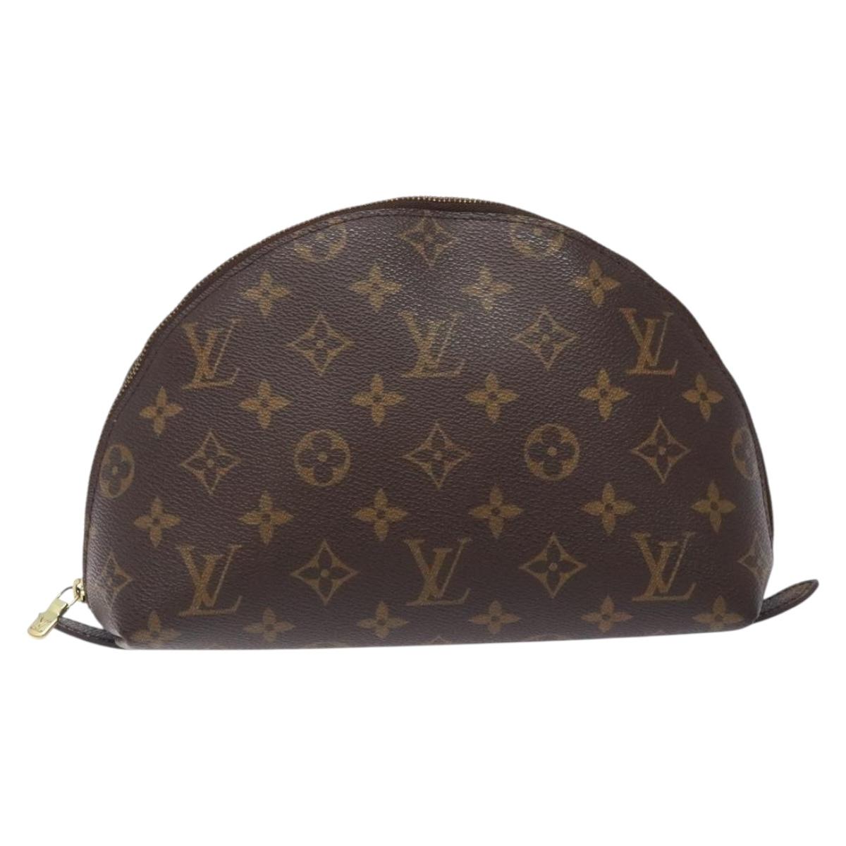 LOUIS VUITTON Monogram Trousse Demi Ronde Cosmetic Pouch M47520 LV Auth 133103