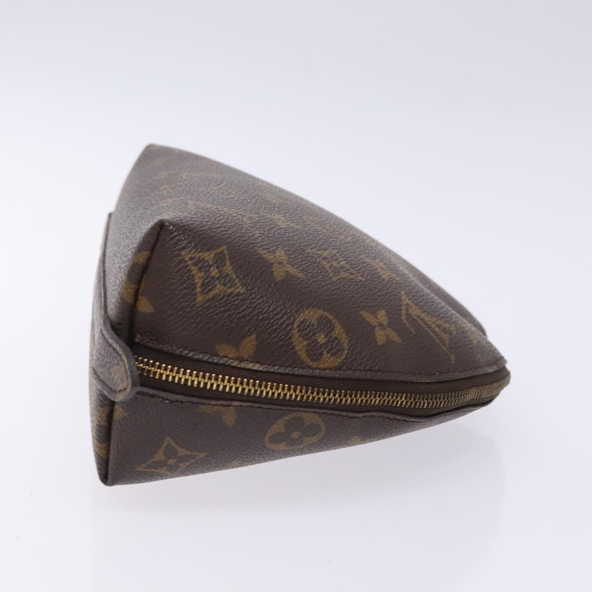 LOUIS VUITTON Monogram Trousse Demi Ronde Cosmetic Pouch M47520 LV Auth 133103