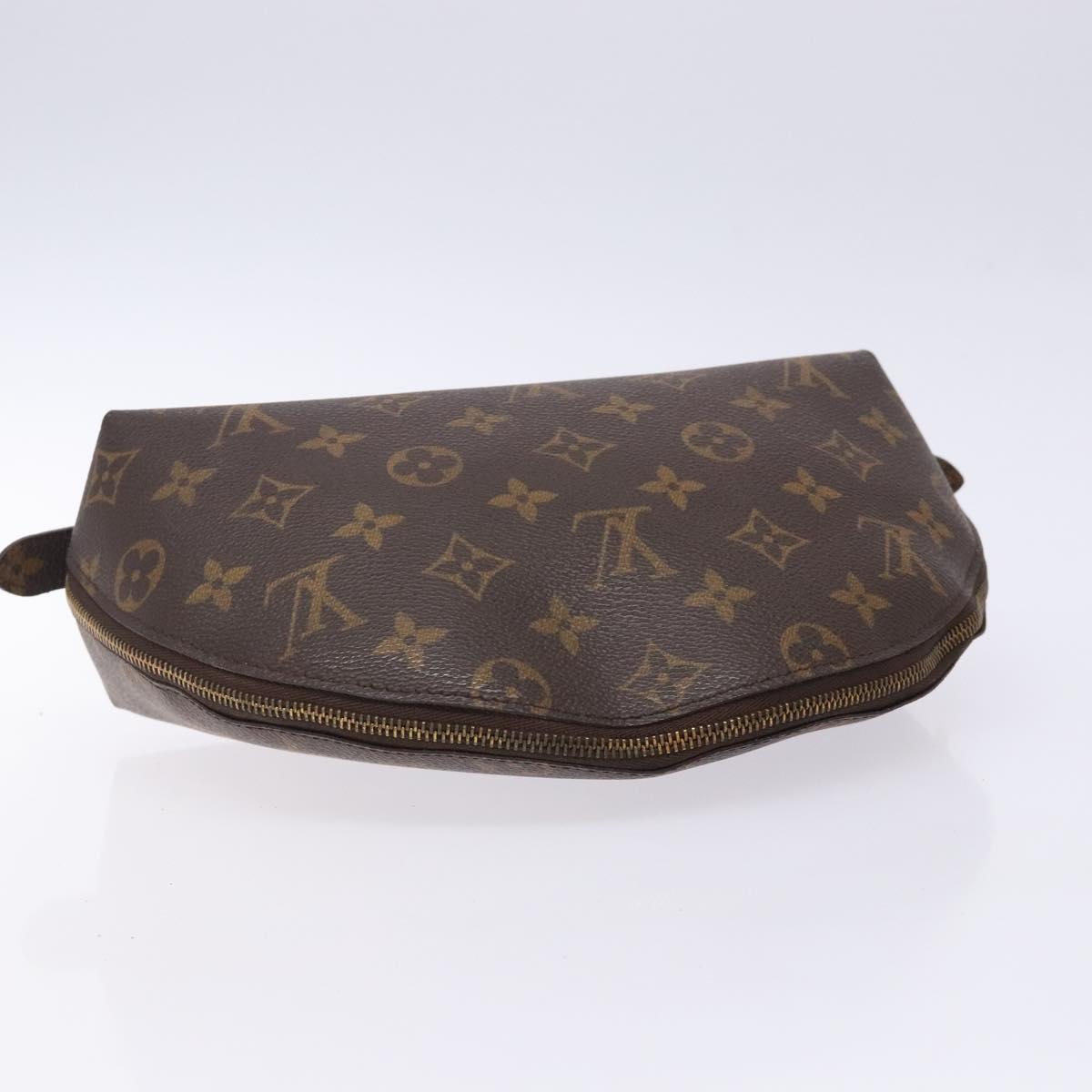 LOUIS VUITTON Monogram Trousse Demi Ronde Cosmetic Pouch M47520 LV Auth 133103