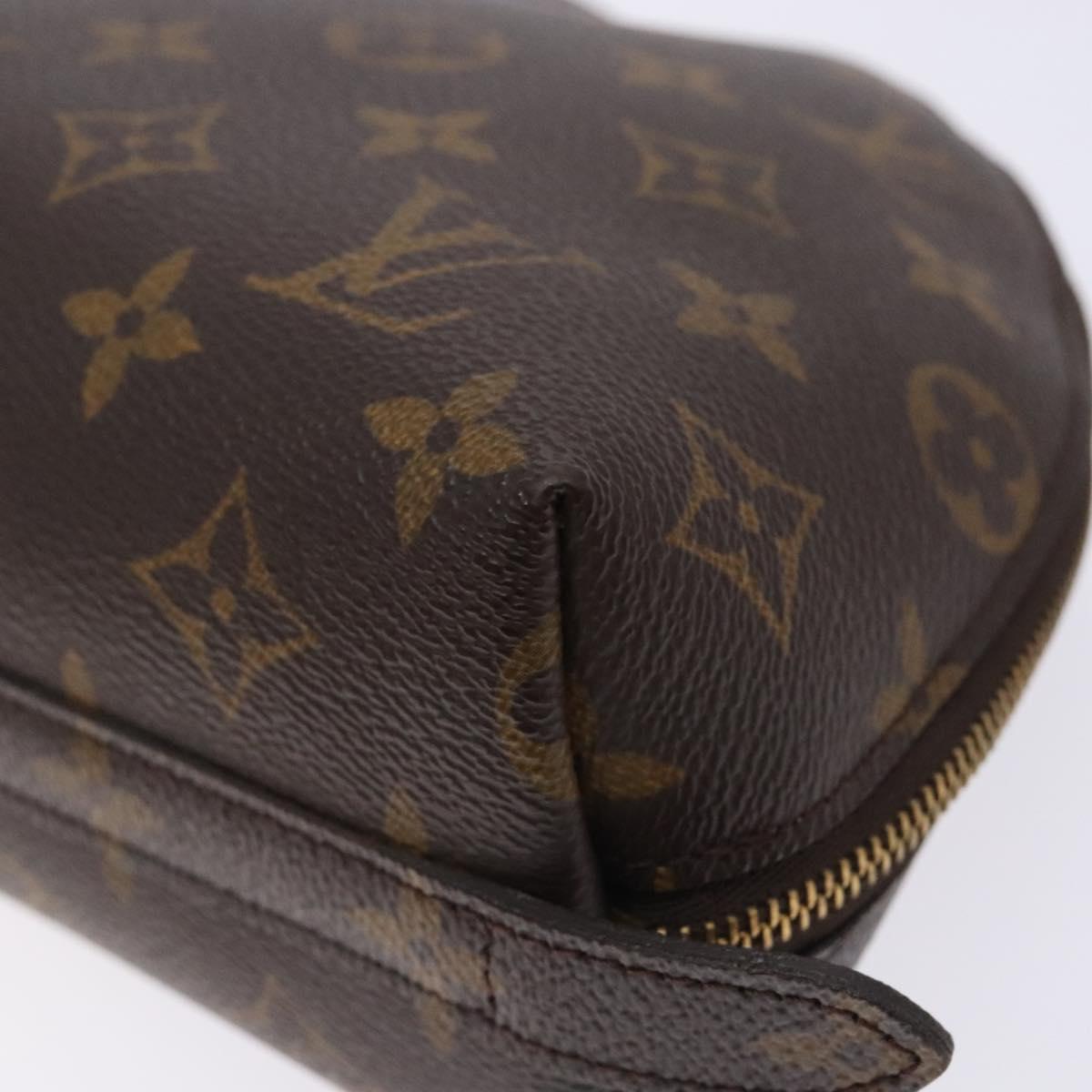 LOUIS VUITTON Monogram Trousse Demi Ronde Cosmetic Pouch M47520 LV Auth 133103