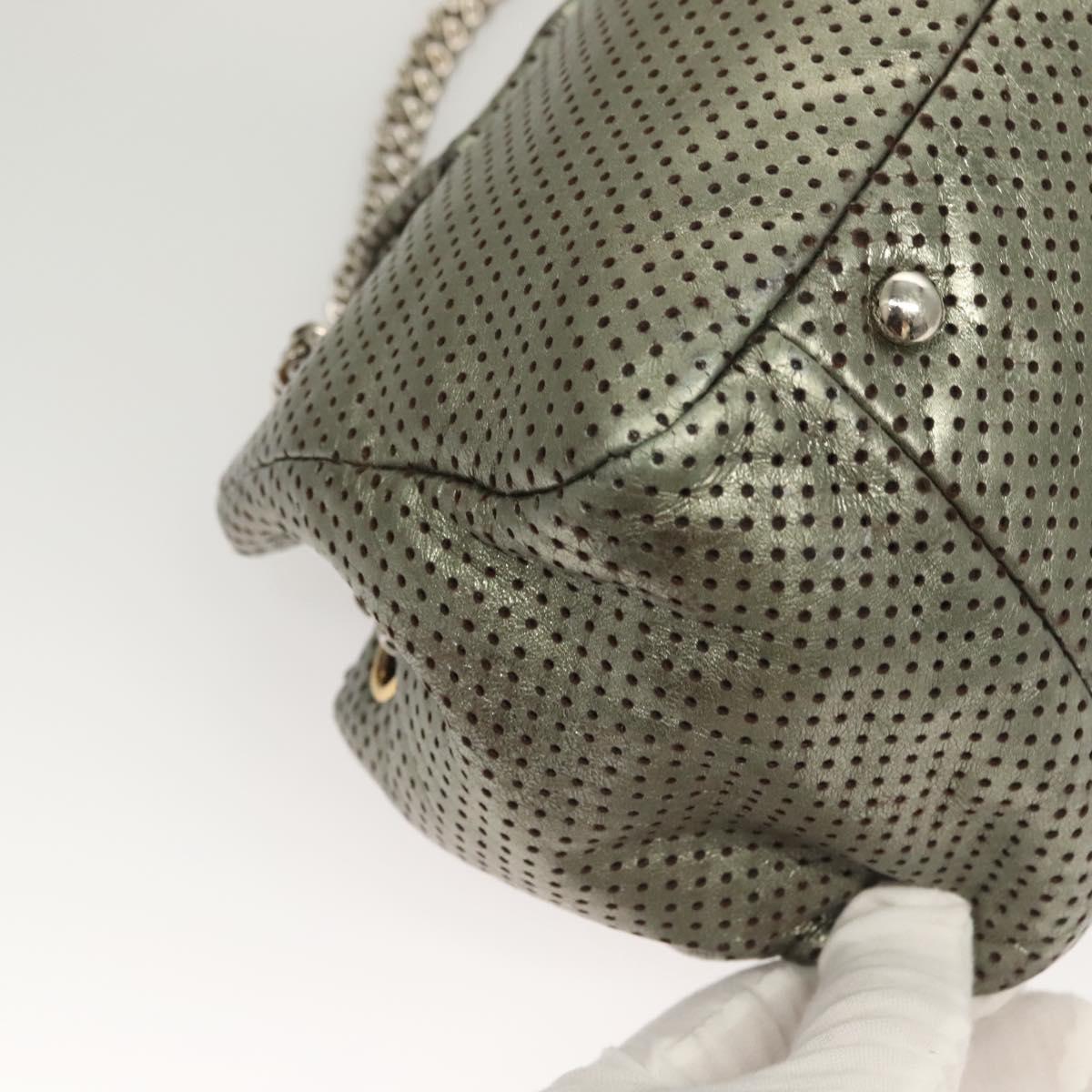 CHANEL 2.55 Chain Shoulder Bag Leather Silver CC Auth 133142