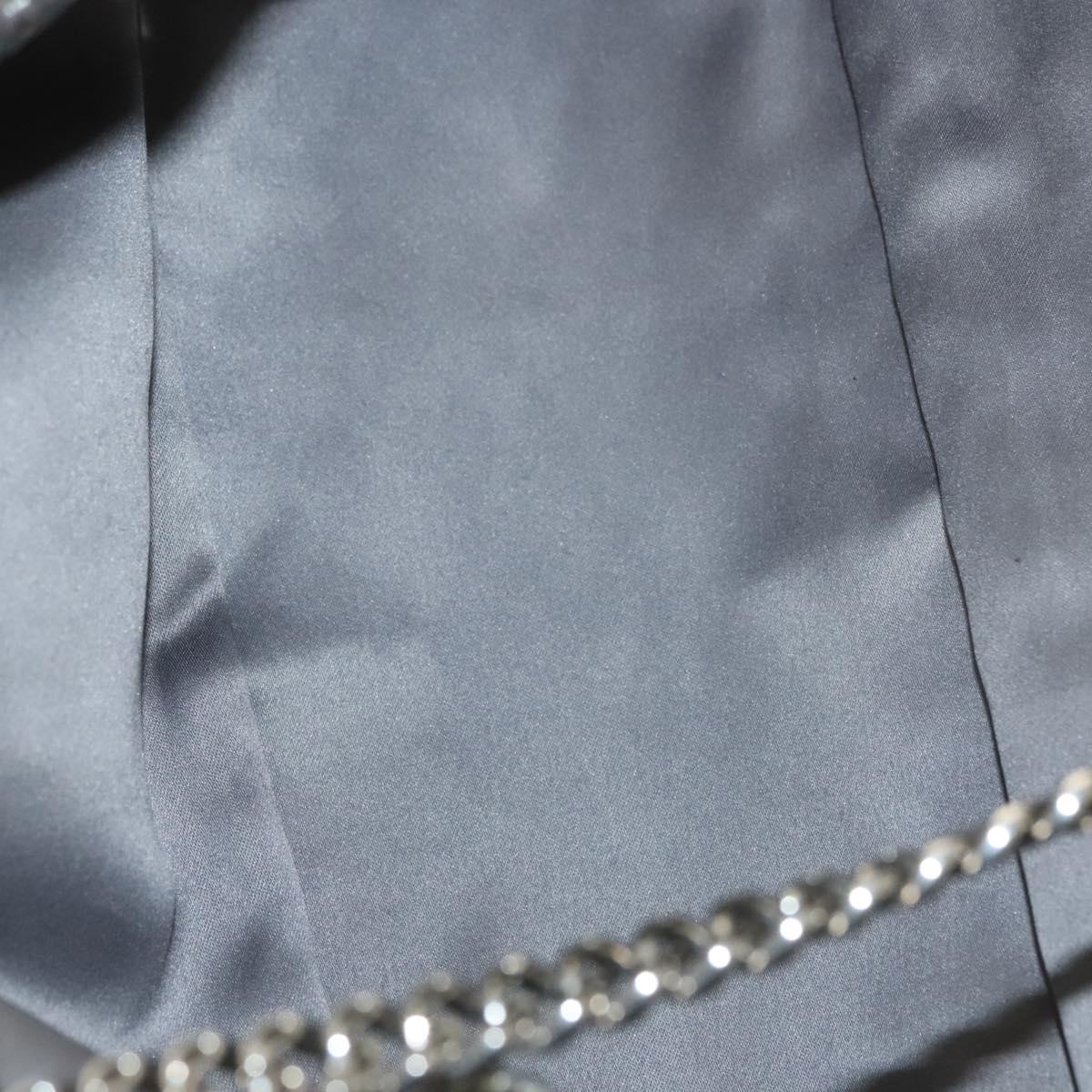 CHANEL 2.55 Chain Shoulder Bag Leather Silver CC Auth 133142