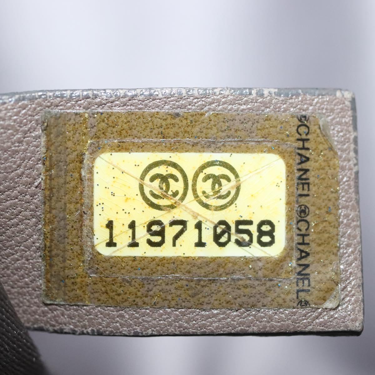 CHANEL 2.55 Chain Shoulder Bag Leather Silver CC Auth 133142