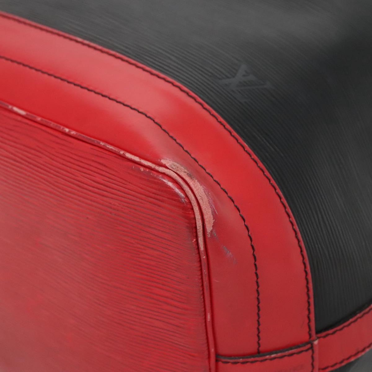 LOUIS VUITTON Epi Noe Shoulder Bag Bicolor Black Red M44017 LV Auth 133153