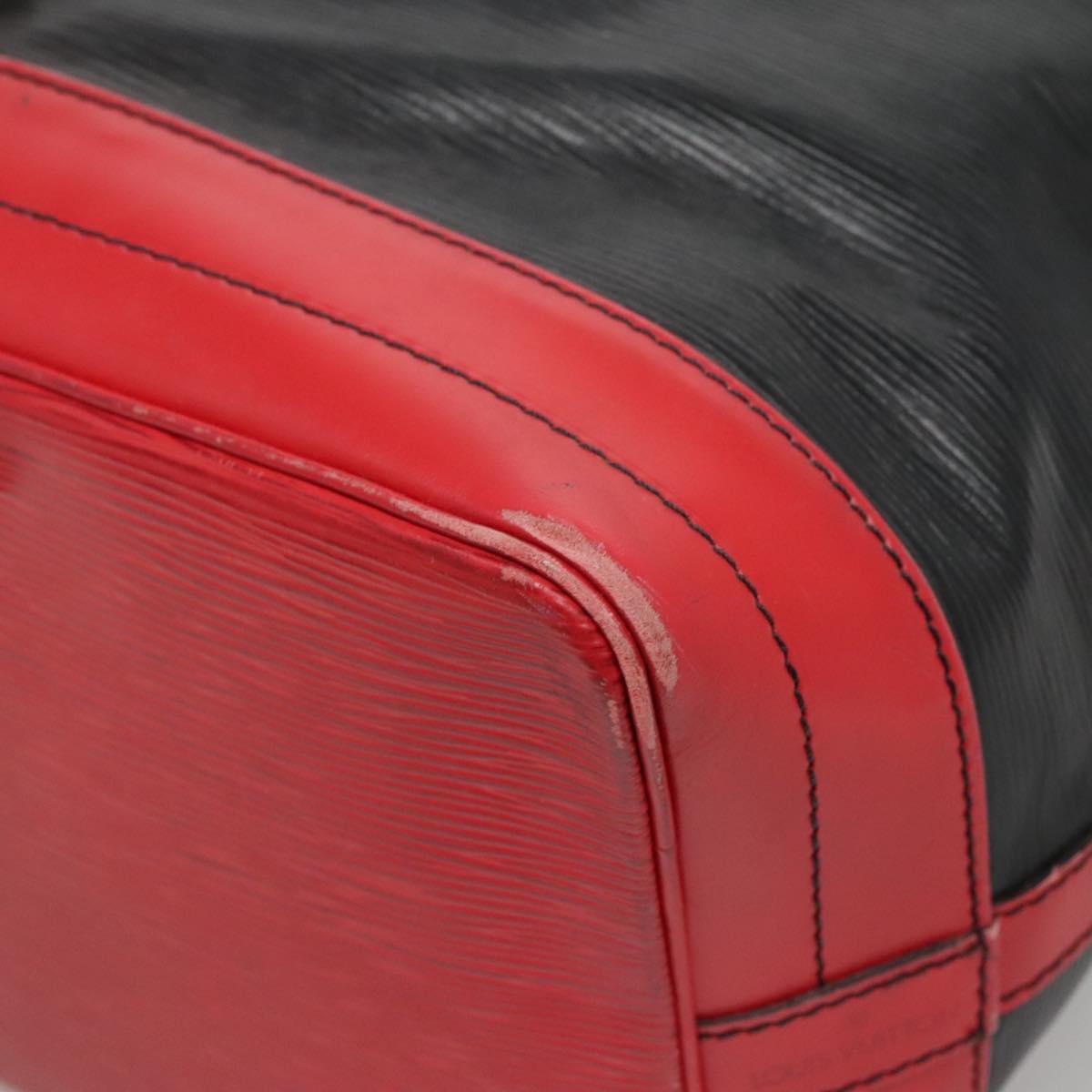 LOUIS VUITTON Epi Noe Shoulder Bag Bicolor Black Red M44017 LV Auth 133153