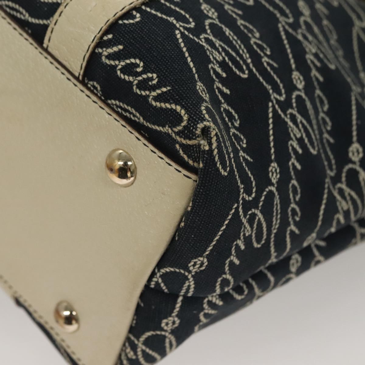 GUCCI Tote Bag Canvas Navy Gold 141470 Auth 133157