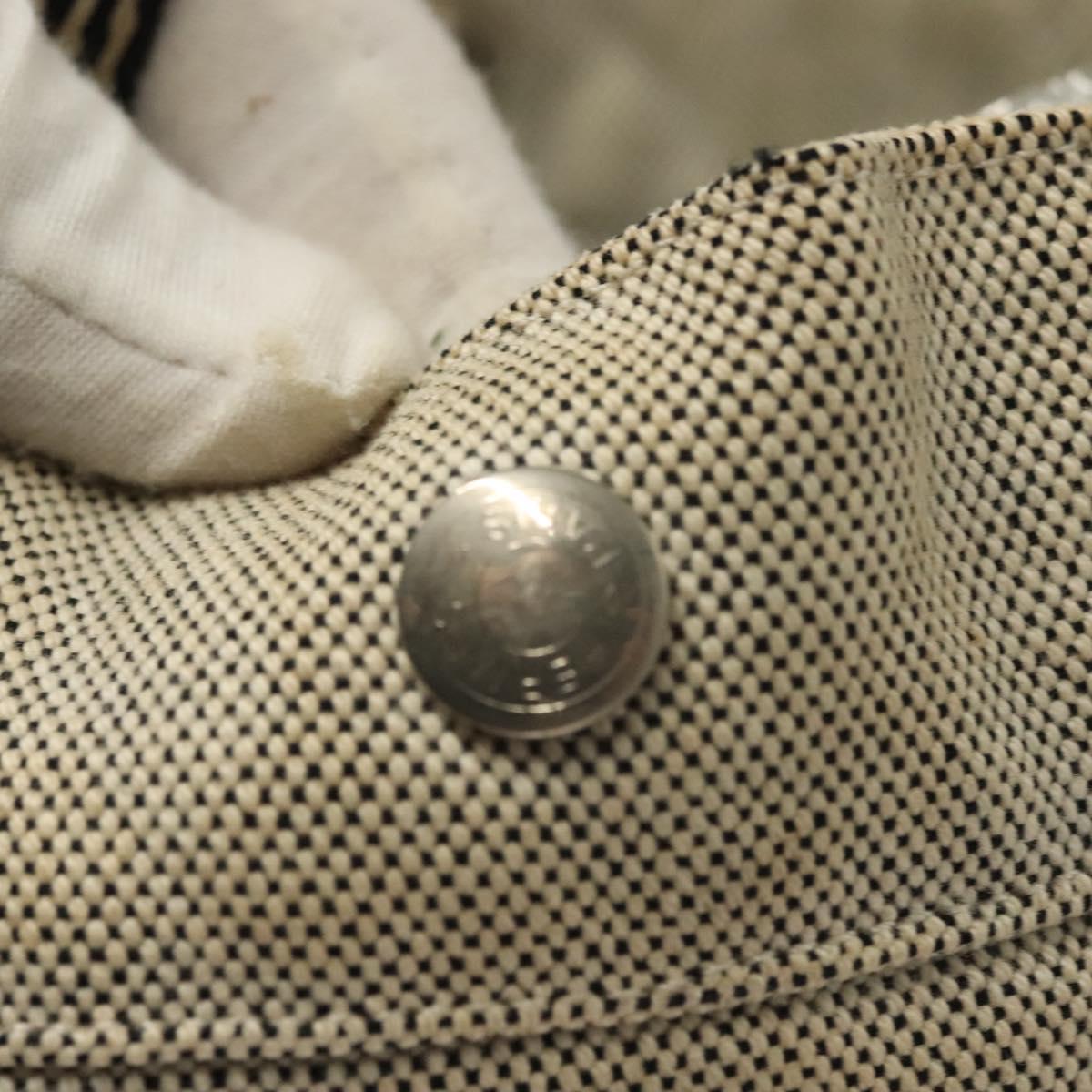 HERMES Fourre Tout MM Hand Bag Canvas Gray Silver Auth 133159